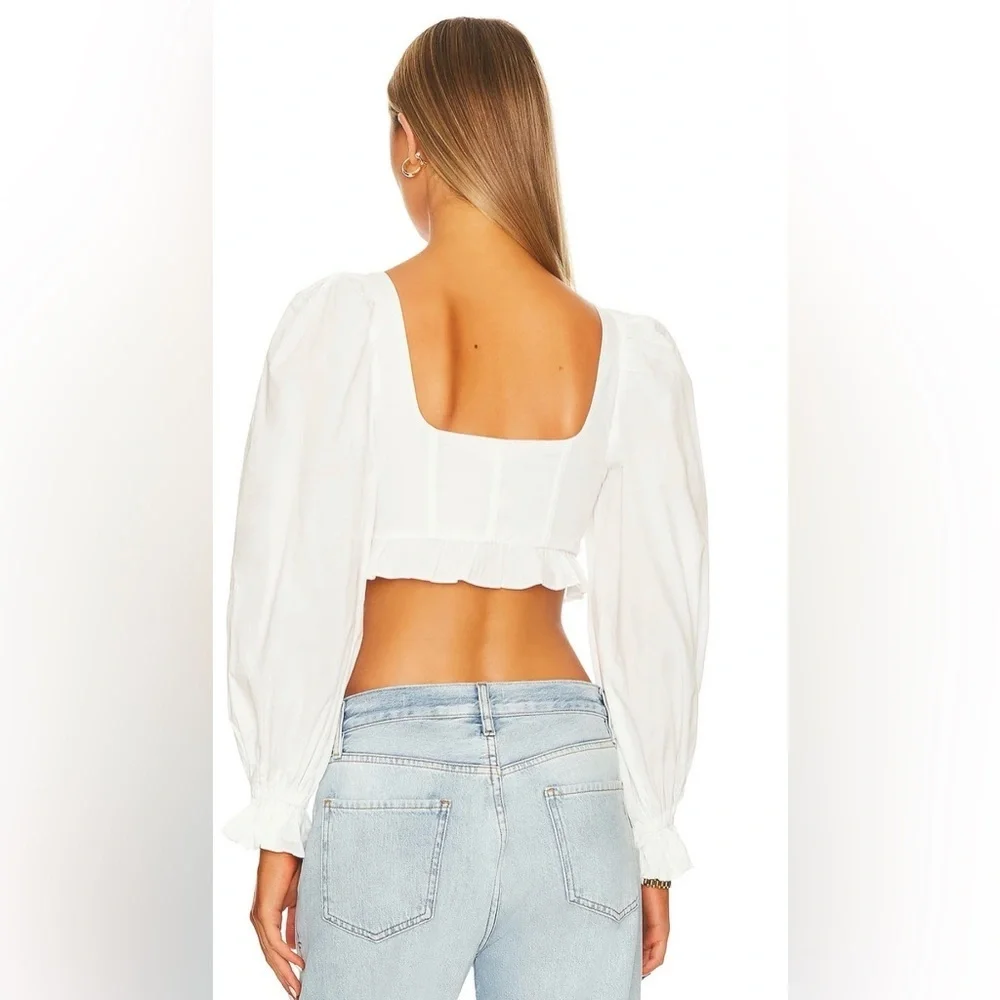 For Love & Lemons Heather Corset Crop Top NWT M $136 - Picture 3 of 5
